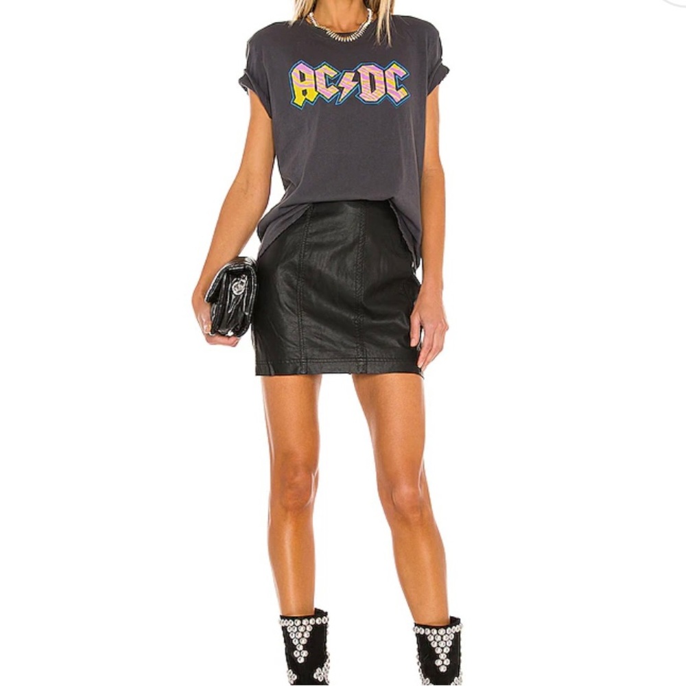 Free People black faux leather skirt